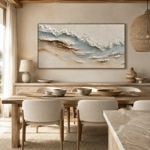 Coastal Drift Textured Wall Art styled interior scene 4 | OILDECO