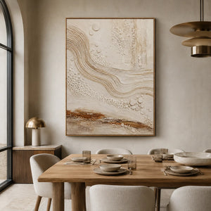 Ivory Current Relief Wall Art styled interior scene 2 | OILDECO
