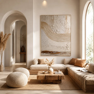 Ivory Current Relief Wall Art styled interior scene 4 | OILDECO