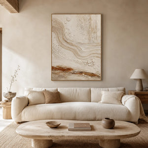 Ivory Current Relief Wall Art styled interior scene 5 | OILDECO