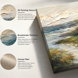Ivory Current Relief Wall Art oil painting texture detail | OILDECO