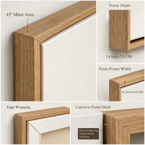 Ivory Current Relief Wall Art frame construction detail | OILDECO