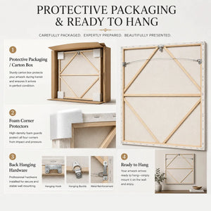 Ivory Current Relief Wall Art packaging and ready-to-hang detail | OILDECO