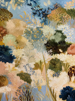 Blue Garden Floral Wall Art artwork view | OILDECO