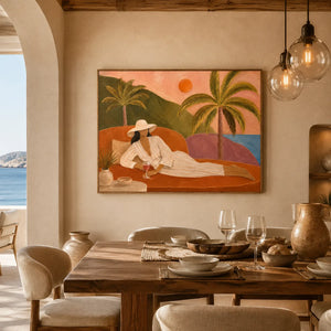 Tropical Reverie Figure Wall Art styled interior scene 3 | OILDECO