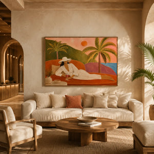 Tropical Reverie Figure Wall Art styled interior scene 5 | OILDECO