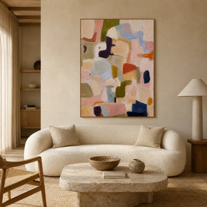Pastel Mosaic Abstract Wall Art styled interior scene 1 | OILDECO