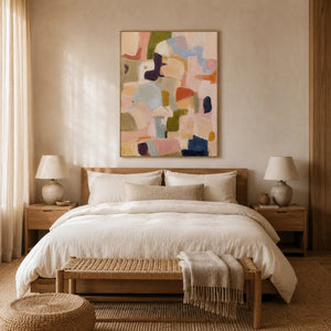 Pastel Mosaic Abstract Wall Art styled interior scene 2 | OILDECO