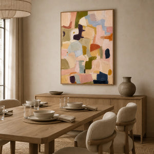 Pastel Mosaic Abstract Wall Art styled interior scene 3 | OILDECO