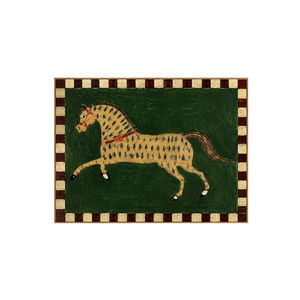Checkered Horse Folk Wall Art | OILDECO