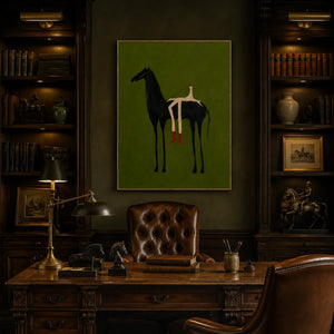 Olive Rider Horse Wall Art styled interior scene 4 | OILDECO