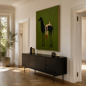 Olive Rider Horse Wall Art styled interior scene 6 | OILDECO