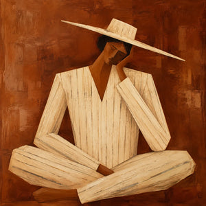 Quiet Fedora Figure Wall Art artwork view | OILDECO
