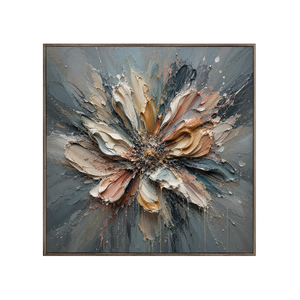 Silver Petal Floral Wall Art | Oildeco