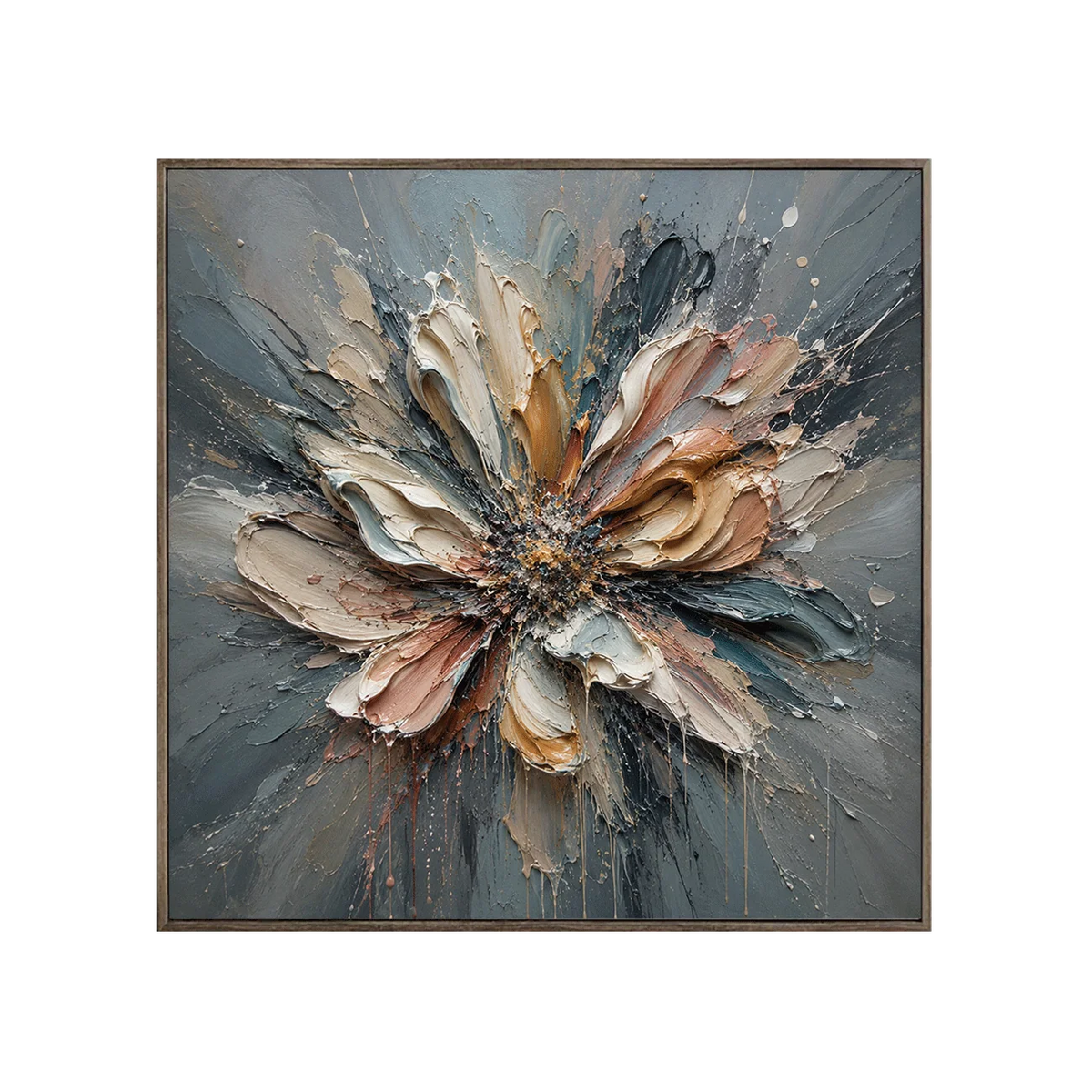 Silver Petal Floral Wall Art