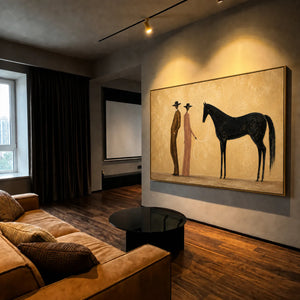 Desert Companions Horse Wall Art styled interior scene 1 | OILDECO