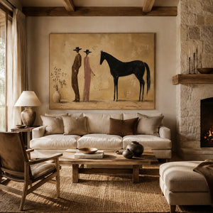 Desert Companions Horse Wall Art styled interior scene 1 | OILDECO