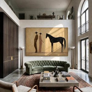 Desert Companions Horse Wall Art styled interior scene 2 | OILDECO