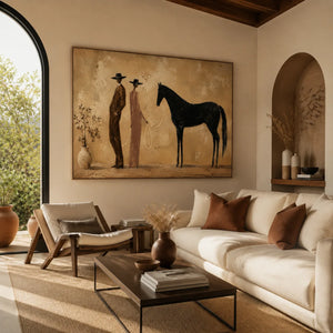Desert Companions Horse Wall Art styled interior scene 2 | OILDECO