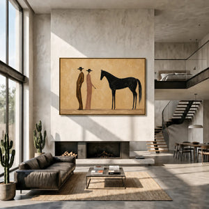 Desert Companions Horse Wall Art styled interior scene 3 | OILDECO