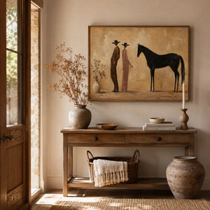 Desert Companions Horse Wall Art styled interior scene 3 | OILDECO