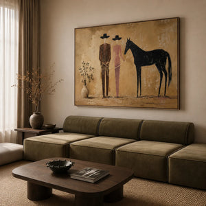 Desert Companions Horse Wall Art styled interior scene 4 | OILDECO