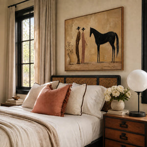 Desert Companions Horse Wall Art styled interior scene 5 | OILDECO