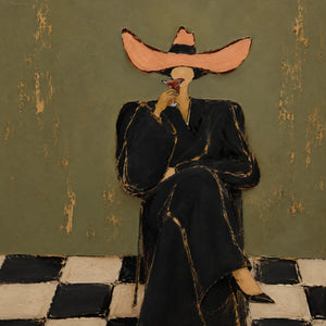 Coral Hat Figure Wall Art artwork view | OILDECO
