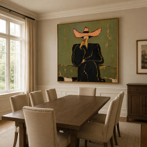Coral Hat Figure Wall Art styled interior scene 5 | OILDECO