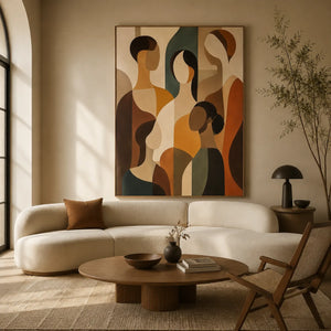 Gathered Forms Abstract Wall Art styled interior scene 1 | OILDECO