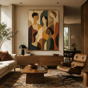Gathered Forms Abstract Wall Art styled interior scene 2 | OILDECO