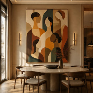 Gathered Forms Abstract Wall Art styled interior scene 3 | OILDECO