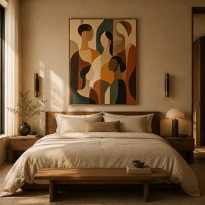 Gathered Forms Abstract Wall Art styled interior scene 4 | OILDECO