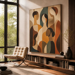 Gathered Forms Abstract Wall Art styled interior scene 5 | OILDECO