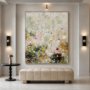 Wildflower Haze Floral Wall Art styled interior scene 1 | OILDECO