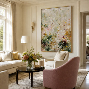 Wildflower Haze Floral Wall Art styled interior scene 3 | OILDECO