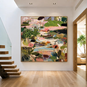 Meadow Patch Abstract Wall Art styled interior scene 1 | OILDECO