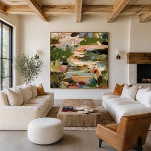 Meadow Patch Abstract Wall Art styled interior scene 3 | OILDECO