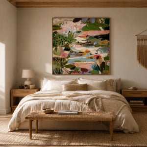 Meadow Patch Abstract Wall Art styled interior scene 5 | OILDECO