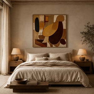 Earthen Forms Abstract Wall Art styled interior scene 2 | OILDECO