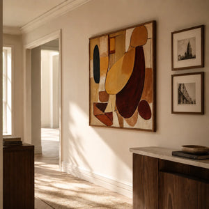 Earthen Forms Abstract Wall Art styled interior scene 3 | OILDECO