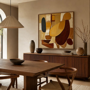 Earthen Forms Abstract Wall Art styled interior scene 4 | OILDECO
