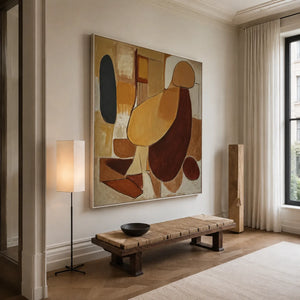 Earthen Forms Abstract Wall Art styled interior scene 5 | OILDECO