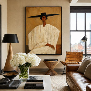 Wide Brim Figure Wall Art styled interior scene 1 | OILDECO
