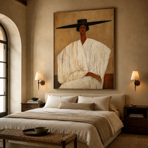Wide Brim Figure Wall Art styled interior scene 3 | OILDECO