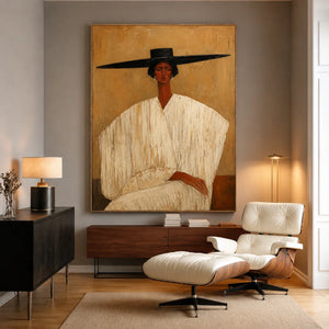 Wide Brim Figure Wall Art styled interior scene 4 | OILDECO