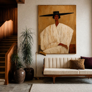 Wide Brim Figure Wall Art styled interior scene 5 | OILDECO
