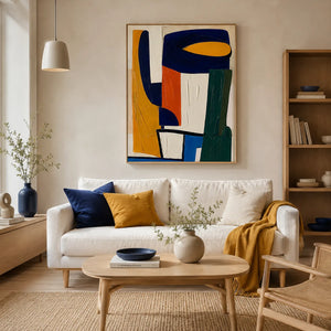 Primary Balance Abstract Wall Art styled interior scene 2 | OILDECO