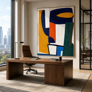 Primary Balance Abstract Wall Art styled interior scene 3 | OILDECO