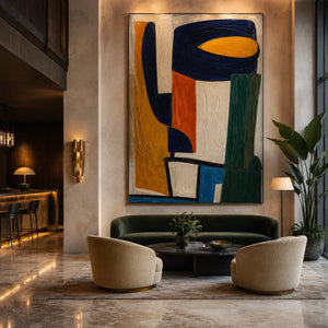 Primary Balance Abstract Wall Art styled interior scene 5 | OILDECO